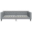 daybed med udtræk og skuffer 100x190 cm stof lysegrå