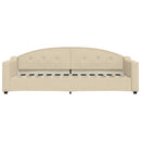 daybed med madras 80x200 cm stof cremefarvet