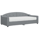 daybed med madras 90x200 cm stof lysegrå