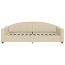 daybed med madras 90x200 cm stof cremefarvet