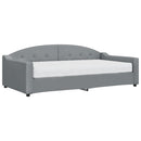 daybed med madras 100x200 cm stof lysegrå