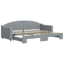daybed med udtræk 80x200 cm stof lysegrå