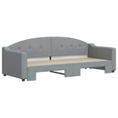 daybed med udtræk 80x200 cm stof lysegrå