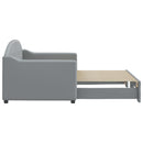 daybed med udtræk 80x200 cm stof lysegrå