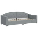 daybed med udtræk 80x200 cm stof lysegrå