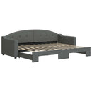 daybed med udtræk 80x200 cm stof mørkegrå