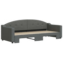 daybed med udtræk 80x200 cm stof mørkegrå