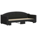 daybed med udtræk 80x200 cm stof sort