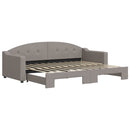 daybed med udtræk 80x200 cm stof gråbrun