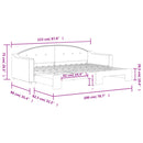 daybed med udtræk 80x200 cm stof gråbrun