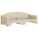 daybed med udtræk 80x200 cm stof cremefarvet
