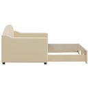 daybed med udtræk 80x200 cm stof cremefarvet