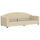 daybed med udtræk 80x200 cm stof cremefarvet