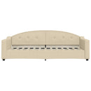 daybed med udtræk 80x200 cm stof cremefarvet