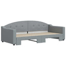 daybed med udtræk 90x200 cm stof lysegrå
