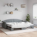 daybed med udtræk 90x200 cm stof lysegrå