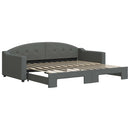 daybed med udtræk 90x200 cm stof mørkegrå