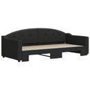 daybed med udtræk 90x200 cm stof sort