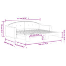 daybed med udtræk 90x200 cm stof sort