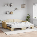 daybed med udtræk 90x200 cm stof cremefarvet