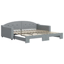 daybed med udtræk 100x200 cm stof lysegrå