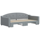 daybed med udtræk 100x200 cm stof lysegrå