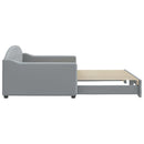daybed med udtræk 100x200 cm stof lysegrå
