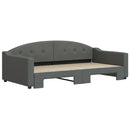 daybed med udtræk 100x200 cm stof mørkegrå