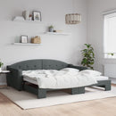 daybed med udtræk 100x200 cm stof mørkegrå