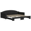 daybed med udtræk 100x200 cm stof sort