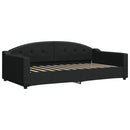 daybed med udtræk 100x200 cm stof sort