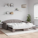 daybed med udtræk 100x200 cm stof gråbrun