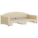 daybed med udtræk 100x200 cm stof cremefarvet