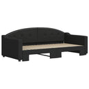 daybed med udtræk 90x190 cm stof sort