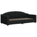 daybed med udtræk 90x190 cm stof sort