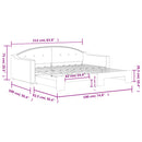 daybed med udtræk 90x190 cm stof sort