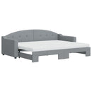 daybed med udtræk og madras 80x200 cm stof lysegrå