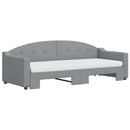 daybed med udtræk og madras 80x200 cm stof lysegrå
