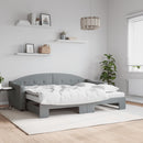 daybed med udtræk og madras 80x200 cm stof lysegrå