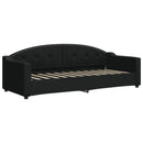 daybed med udtræk og madras 80x200 cm stof sort