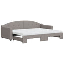 daybed med udtræk og madras 80x200 cm stof gråbrun