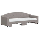 daybed med udtræk og madras 80x200 cm stof gråbrun