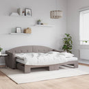 daybed med udtræk og madras 80x200 cm stof gråbrun