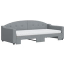 daybed med udtræk og madras 90x200 cm stof lysegrå