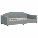 daybed med udtræk og madras 90x200 cm stof lysegrå