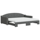 daybed med udtræk og madras 90x200 cm stof mørkegrå