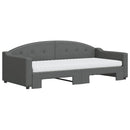 daybed med udtræk og madras 90x200 cm stof mørkegrå
