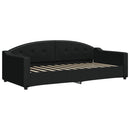 daybed med udtræk og madras 90x200 cm stof sort