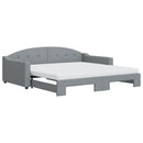 daybed med udtræk og madras 100x200 cm stof lysegrå