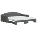 daybed med udtræk og madras 100x200 cm stof mørkegrå